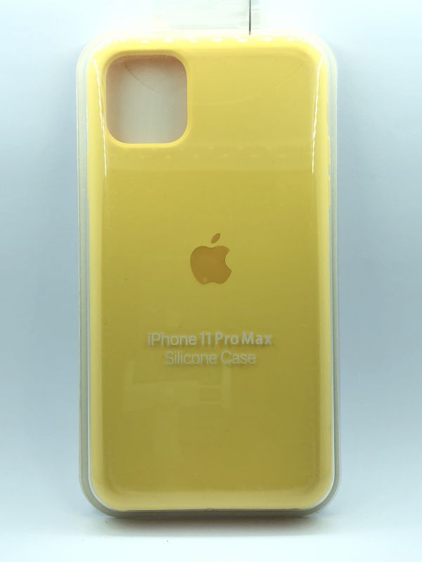 Защитный чехол Накладка Silicone Case Apple Iphone 11 Pro Max (4) yellow