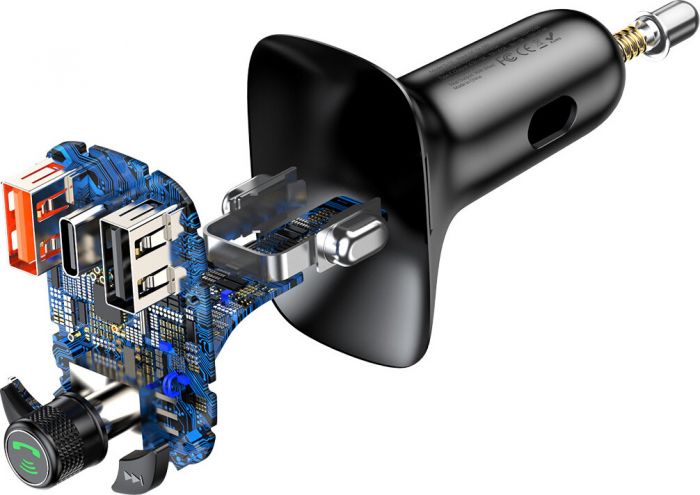 FM-Модулятор+автозарядное Baseus T typed S-13 (CCTM-B01) black