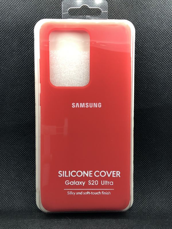 Защитный чехол Накладка Silicone Case Samsung S20 Ultra red