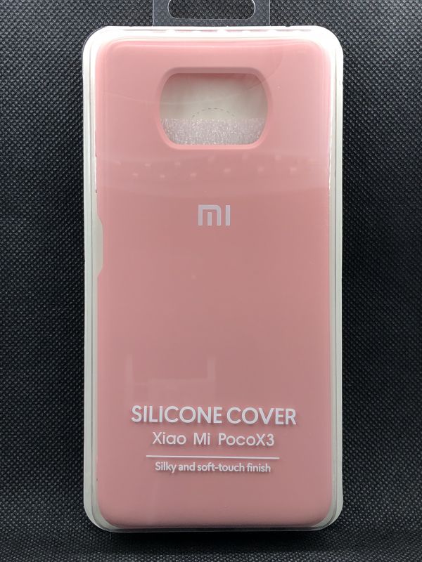 Защитный чехол Накладка Silicone Case Xiaomi Poco X3 NFC pink