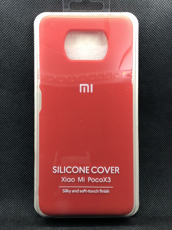 Защитный чехол Накладка Silicone Case Xiaomi Poco X3 NFC red