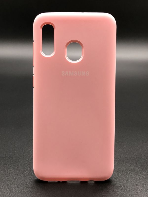 Защитный чехол Накладка Silicone Case Samsung A30 pink