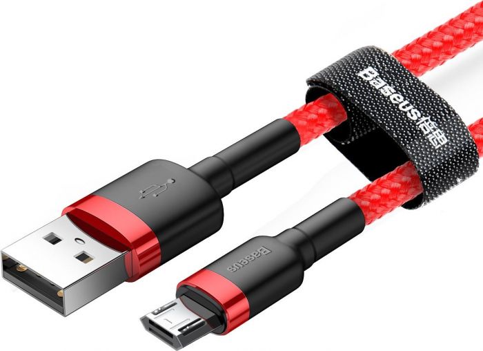 Дата кабель Baseus Cafule Micro USB 3m black-red