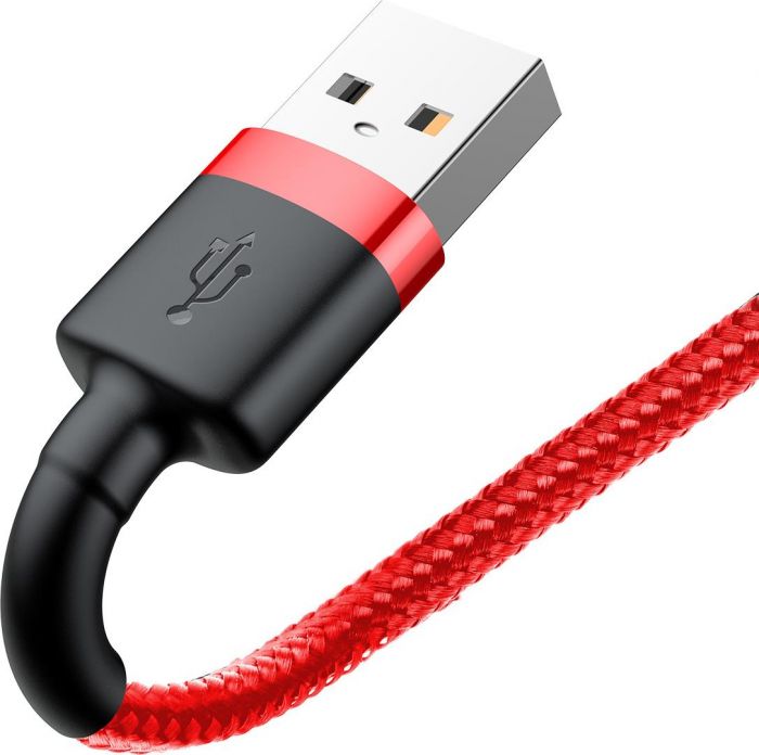 Дата кабель Baseus Cafule Lightning USB 3m black-red