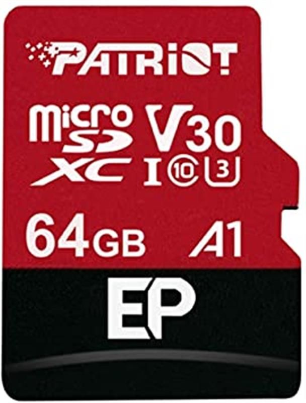 Карта памяти 64 Gb PATRIOT Extreme Performance A1 micro SD XC UHS-I/U3 (PEF64GEP31MCX)