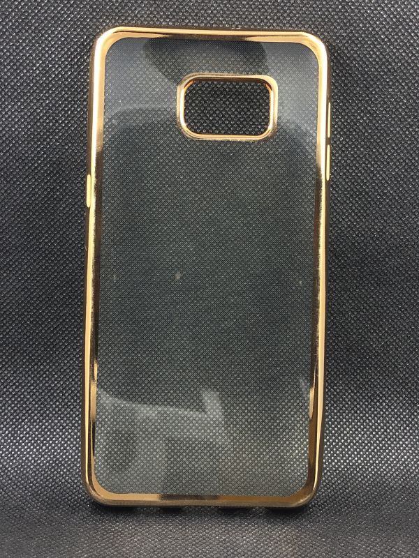 Защитный чехол Накладка Fashion case Samsung S6 Edge прозрачный (стразы)