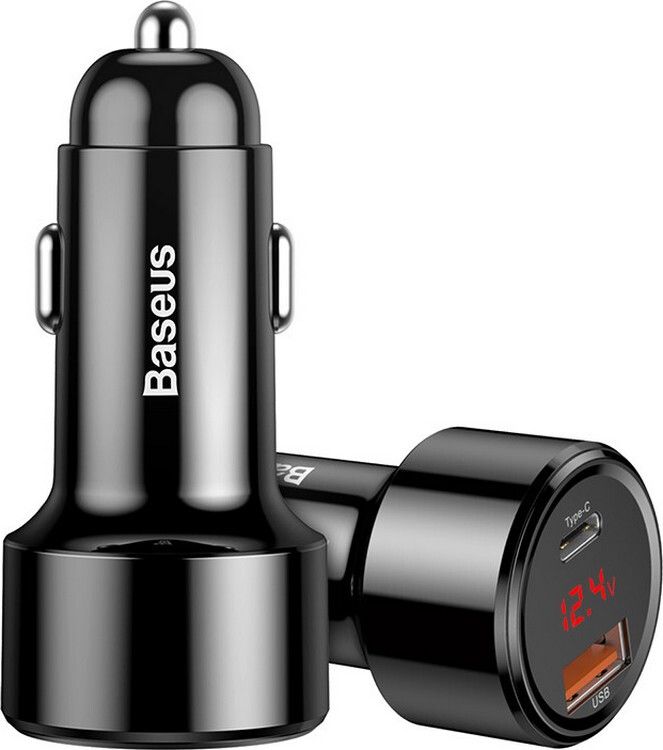 Автозарядное Baseus PPS series USB+Type-C+voltage plastic 45W (CCMLC20C-01) black