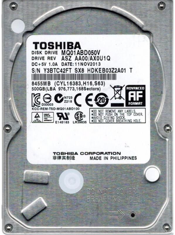 Жёсткий диск (внутр.) TOSHIBA 2.5" 500Gb SATA3 5400rpm 8Mb 7mm