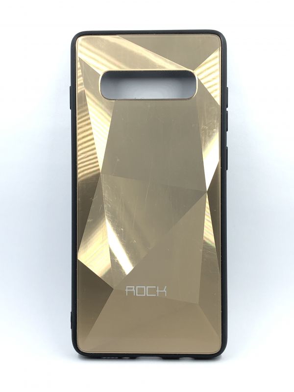 Защитный чехол Накладка Rock 3D Crystal Samsung S10+ Plus Золотой